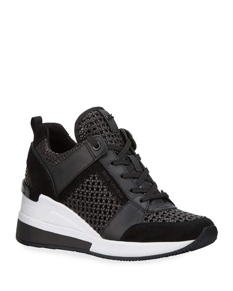 michael kors georgie wedge sneaker|michael kors black wedge sneakers.